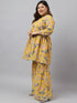 Plus Size Yellow Georgette Kurta With sharara and Dupatta
